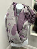 Heart and Love Print Winter Scarf Mixed Cashmere