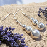 Triple ball drop Silver Earrings ER169SM