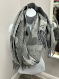 Heart and Love Print Winter Scarf Mixed Cashmere