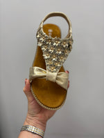 Cypriata Faux Leather Gold Sandal