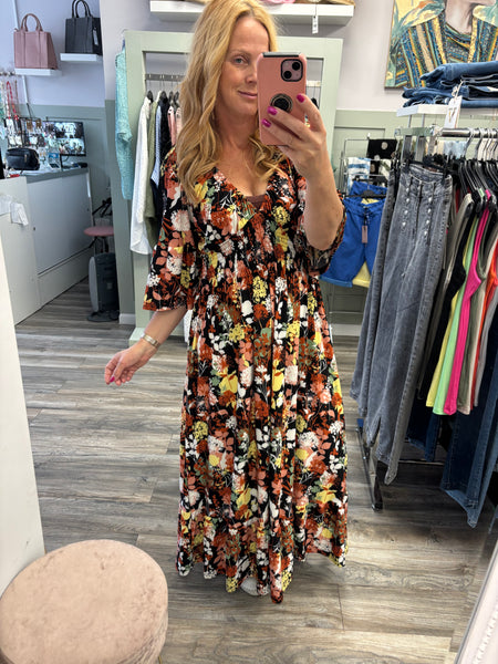 Maria Floral Print Boho Dress Fits 10-20