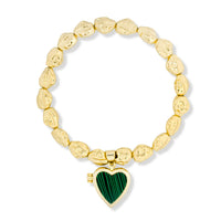 Roxy Heart Locket Bracelet Green