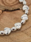 Mini Silver Hearts and Beads on Stretch Bracelet BR214SIL