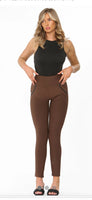 Melody Chocolate Brown Scuba Stretchy High Waisted Jegging / legging Sizes 10-18