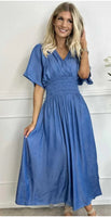 Harriett Denim Style Detailed Dress Fits 10-18