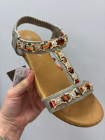 Cypriata Faux Leather Pewter Sandal