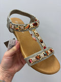Cypriata Faux Leather Pewter Sandal
