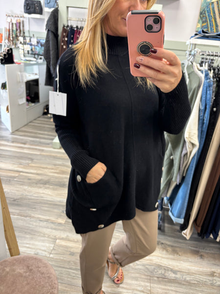 Sally Oversized Style Two Pocket Button Detailed Soft Knitted Jumper Fits 10-18/20