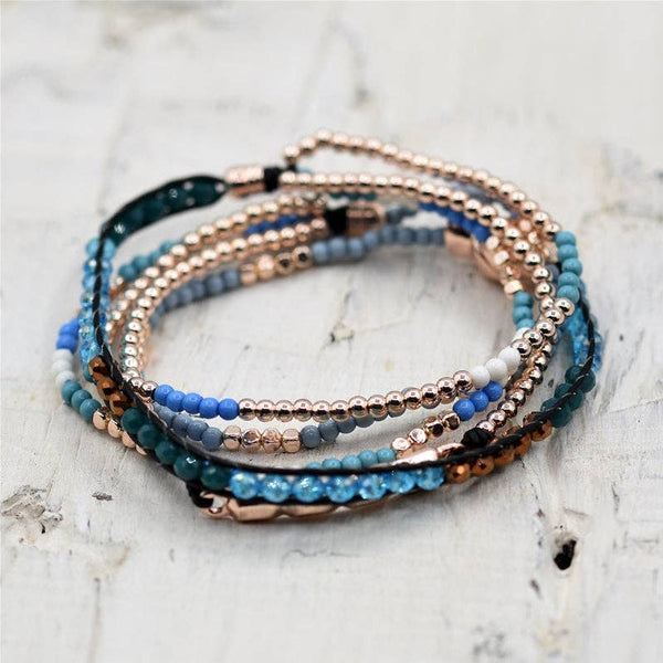 Delicate wraparound style beaded bracelet