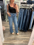 Tara Button Detailed Soft Stretch Wide Legged Jeans Sizes 8-18