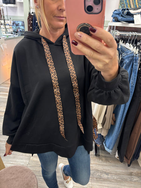 Heidi Oversized Jersey Style Hooded Top Fits Sizes 10-18