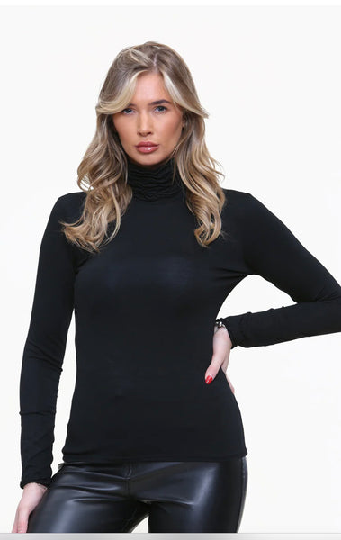 Vera Ruffle Detailed Polo Neck Top Fits 12-16