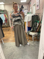 Wanda Wide Leg Jersey Style Trouser Elasticated Waist Fits 8-18