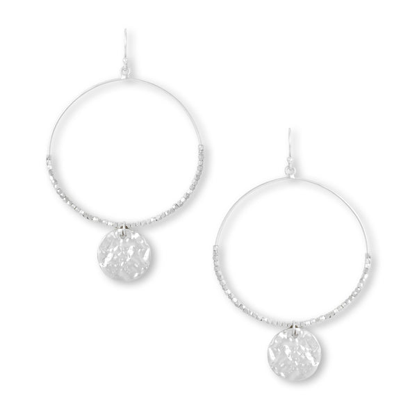 Dominique Large Silver Hoop Earrings