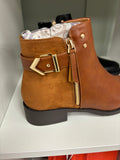 Shauna Faux Leather Boot Suede and Buckle Detail - Side Zip Fastening Sizes 3-8 Available