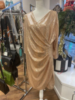 Selene Sequin Detail Wrap Style Dress Fits 12-16