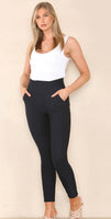 Melody Navy Scuba Stretchy High Waisted Jegging / legging Sizes 10-18