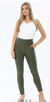 Melody Khaki Scuba Stretchy High Waisted Jegging / legging Sizes 10-18