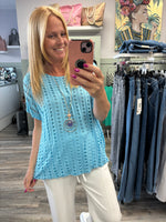 Flora Bubble Hem Knitted Necklace Top Fits 10-16