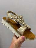 Cypriata Faux Leather Gold Sandal