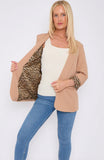 Faye Camel Blazer Animal Print Lined Blazer Fully Lined Size 10-22