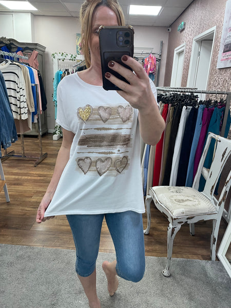 Melissa Heart Foil Print T-Shirt Fits 10-16