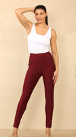 Melody Wine Scuba Stretchy High Waisted Jegging / legging Sizes 10-18