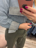 Isabella Diamante Detailed Cropped Style Denim Jacket Fits 6-16