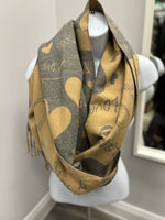 Heart and Love Print Winter Scarf Mixed Cashmere