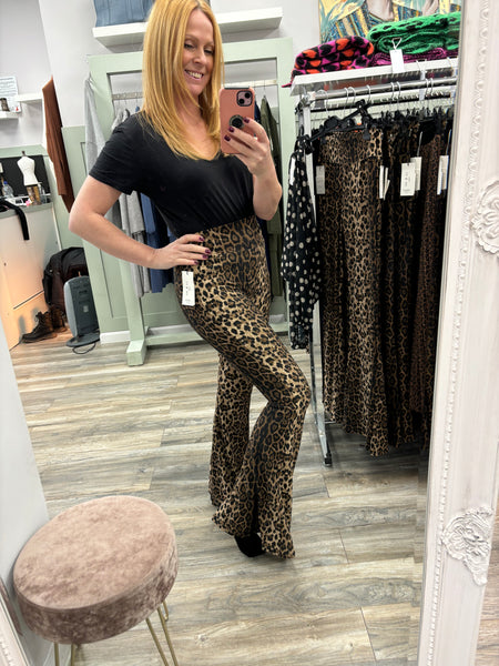 Alicia Bell Bottom Style Animal Print Leggings Fits 8-16