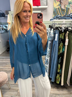 Camilla Mixed Silk Blouse Detachable Vest Fits 10-18/20