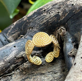 18ct Gold Plated Spiral Adjustable Ring