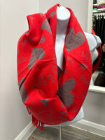 Heart and Love Print Winter Scarf Mixed Cashmere