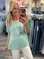 Flora Bubble Hem Knitted Necklace Top Fits 10-16