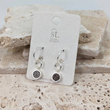 Special resin circle component earrings on hoops