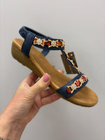 Cypriata Faux Leather Navy Sandal