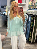 Camilla Mixed Silk Blouse Detachable Vest Fits 10-18/20