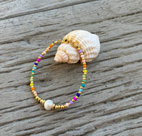 Pearl Miyuki Rainbow Bracelet (gold plated)
