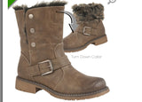 Lacey Fur Detailed Boot Press Stud Fastening Sizes 3-8 Available