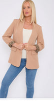 Faye Camel Blazer Animal Print Lined Blazer Fully Lined Size 10-22