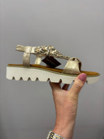 Cypriata Faux Leather Gold Sandal