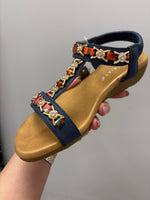 Cypriata Faux Leather Navy Sandal