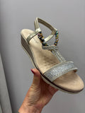 Cypriata Gold/Silver Diamante Wedge Sandal