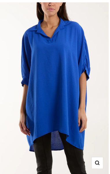 Maria Oversized Style Tunic Short With Pockets Fits 10-20