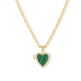 Roxy Heart Locket Necklace Green