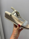 Cypriata Gold/Silver Diamante Wedge Sandal
