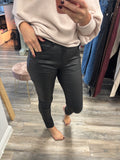 Faux Leather Jeans Black Sizes 10-18
