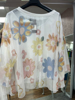 Daffney Daisy Print Blouse Detachable Vest Fits 10-18