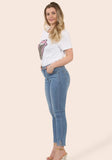 Liana Pearl and Diamante Detailed Jeans High Waisted Sizes 8-16