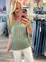 Flora Bubble Hem Knitted Necklace Top Fits 10-16
